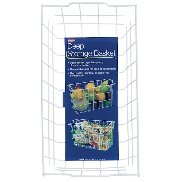 Grayline 8-3/4 In. W. x 9-1/4 In. H. x 16 In. L. Vinyl Coated Wire Deep Storage Basket, White 40604 - main